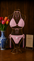 Bikini Candy crochet artesanal en rosa palo – LIA.G