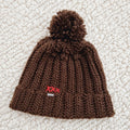 Gorro crochet marrón chocolate con pompón esponjoso - LIA.G