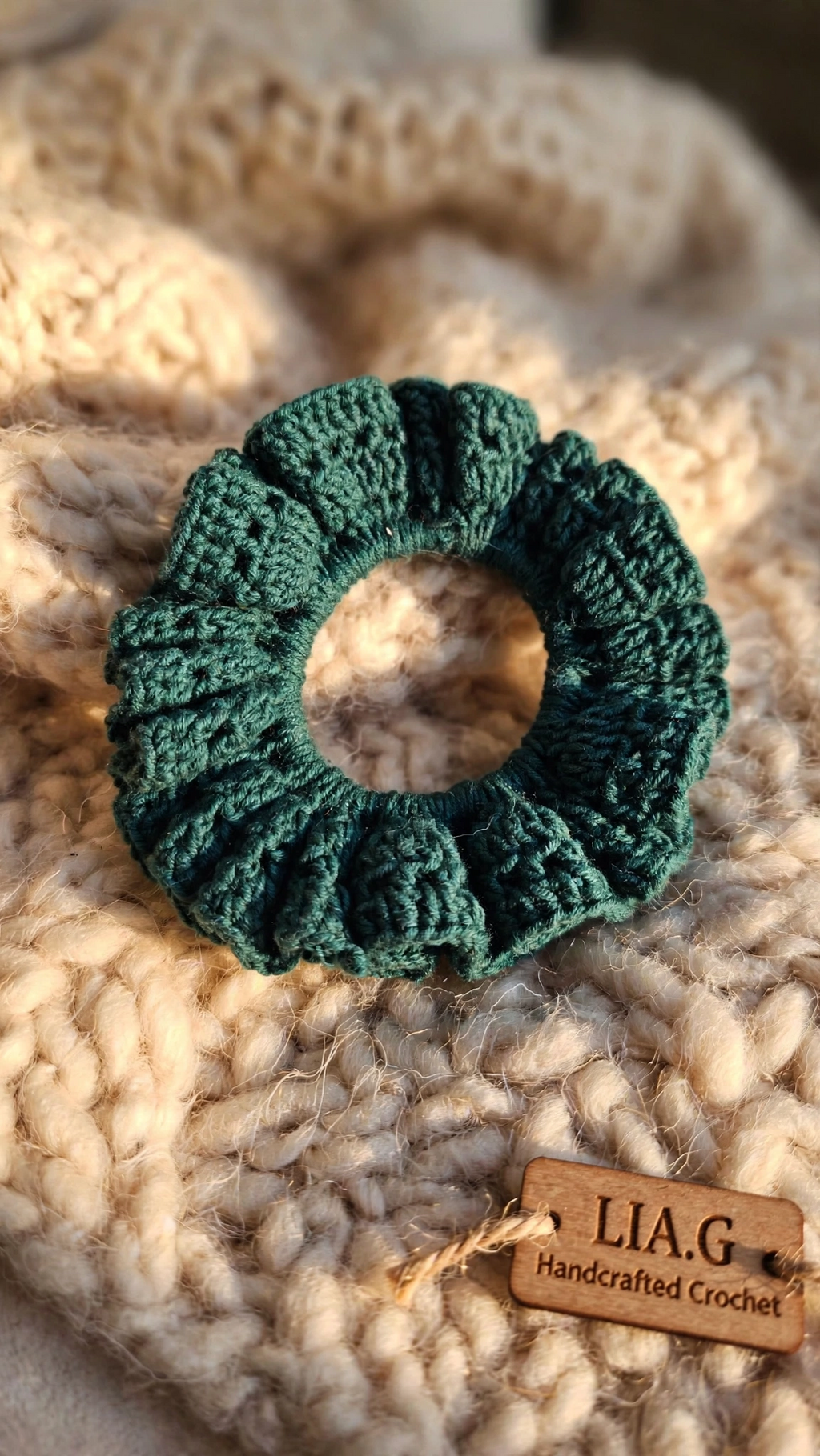 Coletero Forest verde crochet LIA.G - vista frontal